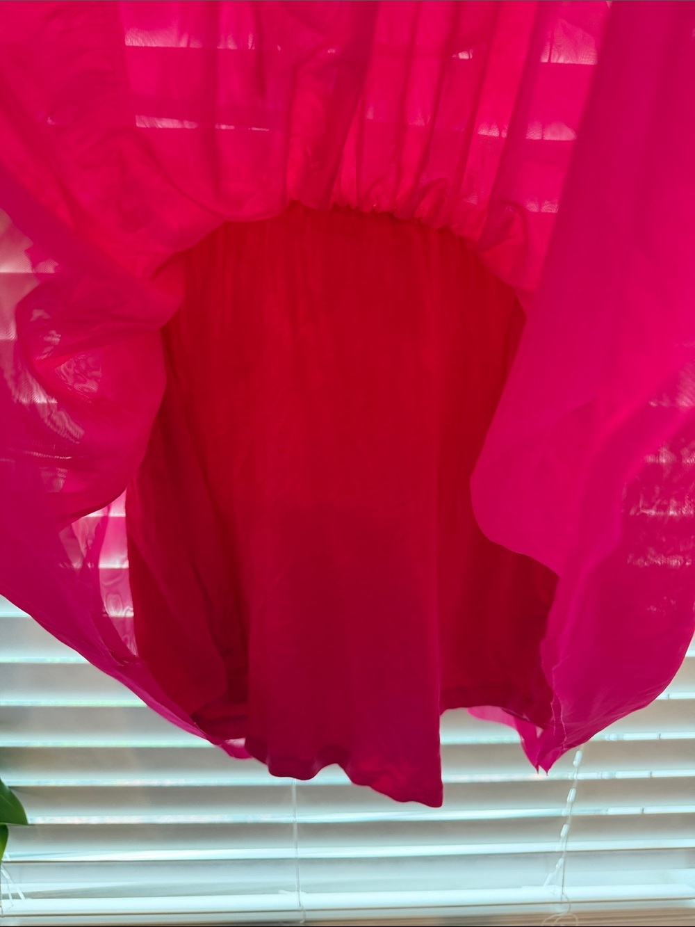Joie Hot Pink Sheer Ruffled Blouse - Picture 5 of 5
